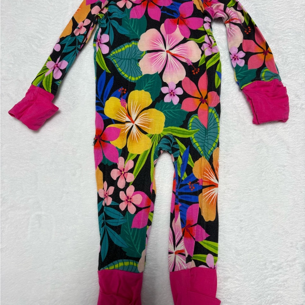 Little Sleepies Jungle Blooms Zippy 0-3M Bamboo Convertible Sleeper GUC - Picture 5 of 5